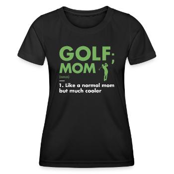 Sport Maman Définition Golf - T-shirt sport Femme - noir - Devant - AI Model Female 172 light (172cm)
