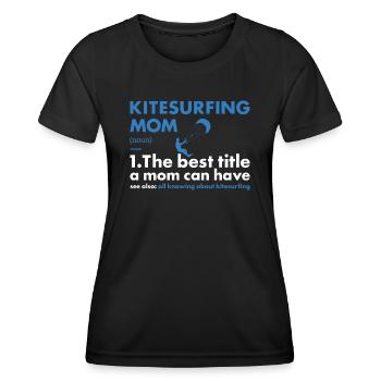 Sport Maman Kitesurf - T-shirt sport Femme - noir - Devant - AI Model Female 172 light (172cm)