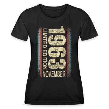 November 1963 Birthday Man 50 Years Retro Shirt - Women's Functional T-Shirt - black - Front - AI Model Female 172 light (172cm)