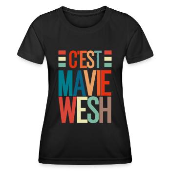 C'est ma vie wesh - T-shirt sport Femme - noir - Devant - AI Model Female 172 light (172cm)