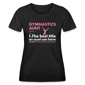 Sport Aunt Gymnastics - Frauen Funktions-T-Shirt - Schwarz - Vorne - AI Model Female 172 light (172cm)