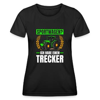 Sportwagen? Ich Habe Einen Trecker Traktor - Frauen Funktions-T-Shirt - Schwarz - Vorne - AI Model Female 172 light (172cm)