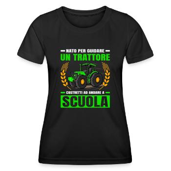 Agricoltura Nato Per Guidare Trattori Trattore - Frauen Funktions-T-Shirt - Schwarz - Vorne - AI Model Female 172 light (172cm)