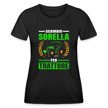 Agricoltura Scambio Sorella Per Trattore - Frauen Funktions-T-Shirt - Schwarz - Vorne - AI Model Female 172 light (172cm)