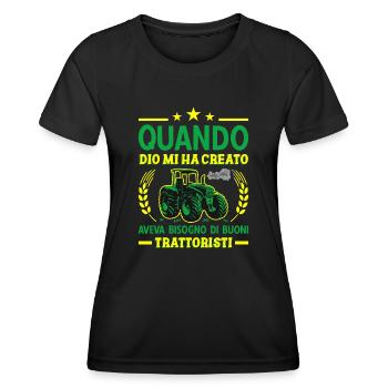 Agricoltura Buoni Trattoristi Trattore - Frauen Funktions-T-Shirt - Schwarz - Vorne - AI Model Female 172 light (172cm)