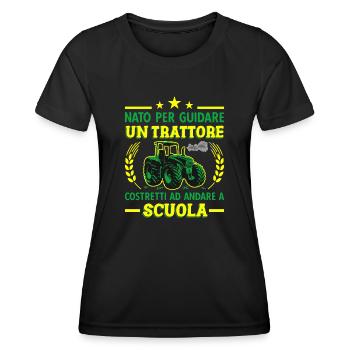 Agricoltura Nato Per Guidare Trattori Trattore - Frauen Funktions-T-Shirt - Schwarz - Vorne - AI Model Female 172 light (172cm)