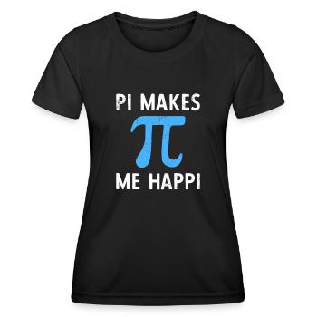 Math Pi Makes Me Happy Pi - Frauen Funktions-T-Shirt - Schwarz - Vorne - AI Model Female 172 light (172cm)