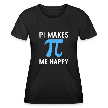 Math Pi Makes Me Happy Pi - Frauen Funktions-T-Shirt - Schwarz - Vorne - AI Model Female 172 light (172cm)