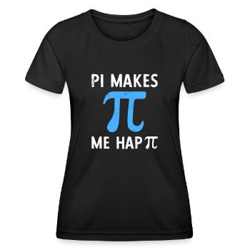 Math Pi Makes Me Happy Pi - Frauen Funktions-T-Shirt - Schwarz - Vorne - AI Model Female 172 light (172cm)