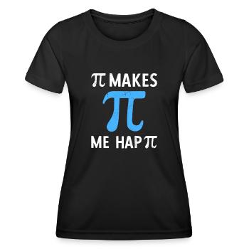 Math Pi Makes Me Happy Pi - Frauen Funktions-T-Shirt - Schwarz - Vorne - AI Model Female 172 light (172cm)