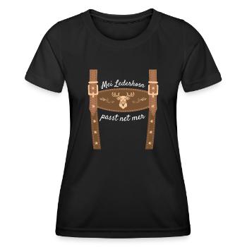 Mei Lederhosn Passt Net Mer Lederhose Ersatz - Frauen Funktions-T-Shirt - Schwarz - Vorne - AI Model Female 172 light (172cm)
