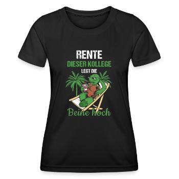 Rente Dieser Kollege Legt Die Beine Hoch Rente - Frauen Funktions-T-Shirt - Schwarz - Vorne - AI Model Female 172 light (172cm)