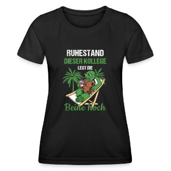 Ruhestand Dieser Kollege Legt Die Beine Hoch Rente - Frauen Funktions-T-Shirt - Schwarz - Vorne - AI Model Female 172 light (172cm)