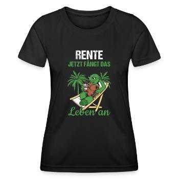 Pensionierung Rente Jetzt Fängt Das Leben An Rente - Frauen Funktions-T-Shirt - Schwarz - Vorne - AI Model Female 172 light (172cm)