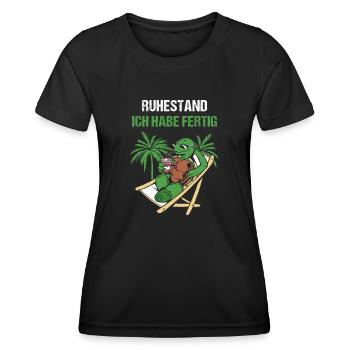 Pensionierung Ruhestand Ich Habe Fertig Rente - Frauen Funktions-T-Shirt - Schwarz - Vorne - AI Model Female 172 light (172cm)