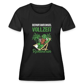 Berufswechsel Vollzeit Rentnerin Rente - Frauen Funktions-T-Shirt - Schwarz - Vorne - AI Model Female 172 light (172cm)