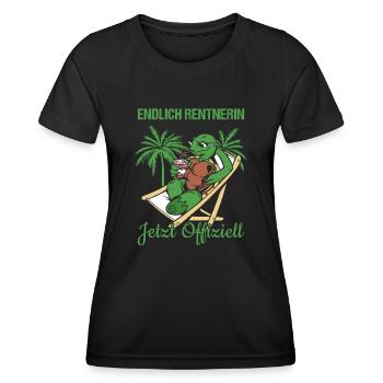 Endlich Rentnerin Jetzt Offiziell Rente - Frauen Funktions-T-Shirt - Schwarz - Vorne - AI Model Female 172 light (172cm)