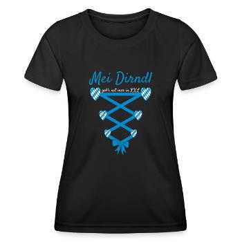 Mei Dirndl Gob's Net Mer In XXL Dirndl Ersatz - Frauen Funktions-T-Shirt - Schwarz - Vorne - AI Model Female 172 light (172cm)