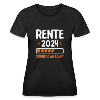 Countdown Läuft Rente 2024 - Frauen Funktions-T-Shirt - Schwarz - Vorne - AI Model Female 172 light (172cm)