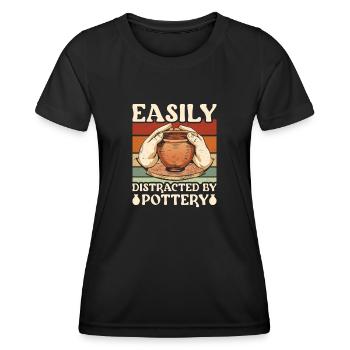 Pottery Easily Distracted By Ceramics - Women's Functional T-Shirt - black - Front - AI Model Female 172 light (172cm)