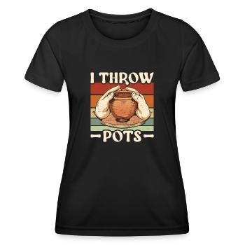 Töpfern I Throw Pots Keramik - Frauen Funktions-T-Shirt - Schwarz - Vorne - AI Model Female 172 light (172cm)