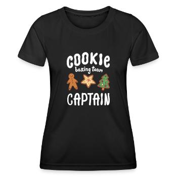 Cookie Baking Team Captain Cookie - Women's Functional T-Shirt - black - Front - AI Model Female 172 light (172cm)
