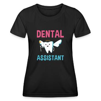 Assistante dentaire hygiéniste - T-shirt sport Femme - noir - Devant - AI Model Female 172 light (172cm)