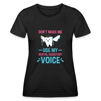 Mon assistant dentaire Assistant dentaire vocal - T-shirt sport Femme - noir - Devant - AI Model Female 172 light (172cm)