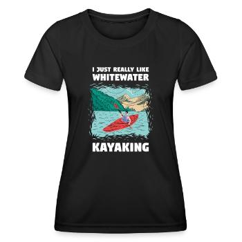 J’aime vraiment le kayak en eau vive - T-shirt sport Femme - noir - Devant - AI Model Female 172 light (172cm)