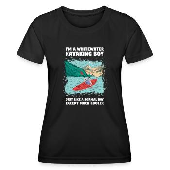 Whitewater Kayaking Boy Like A Normal Boy - Women's Functional T-Shirt - black - Front - AI Model Female 172 light (172cm)