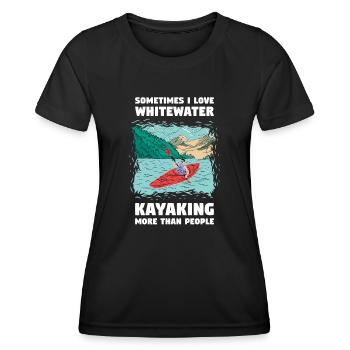 Parfois, Lov Whitewater kayak plus que les gens - T-shirt sport Femme - noir - Devant - AI Model Female 172 light (172cm)