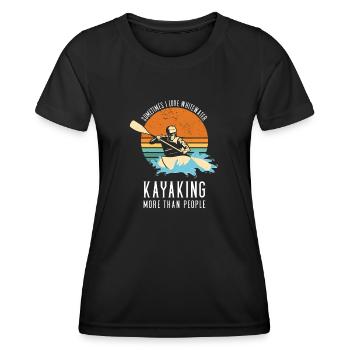 Parfois, Lov Whitewater kayak plus que les gens - T-shirt sport Femme - noir - Devant - AI Model Female 172 light (172cm)
