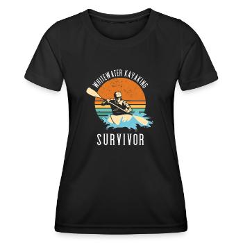 Survivant du kayak en eau vive - T-shirt sport Femme - noir - Devant - AI Model Female 172 light (172cm)
