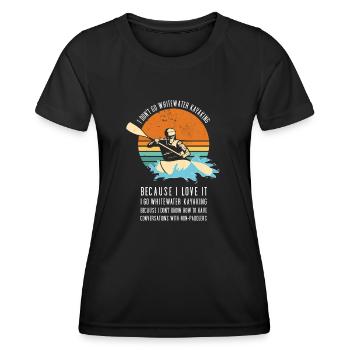 Je ne vais pas en kayak en eau vive Kayak - T-shirt sport Femme - noir - Devant - AI Model Female 172 light (172cm)