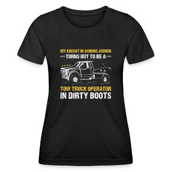 Knight In Shining Armor s’avère être un remorqueur - T-shirt sport Femme - noir - Devant - AI Model Female 172 light (172cm)