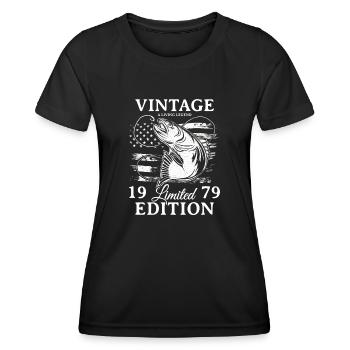 Birthday Vintage 1979 Limited Edition - 1979 - Frauen Funktions-T-Shirt - Schwarz - Vorne - AI Model Female 172 light (172cm)