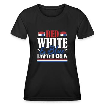 Veteran US Flag Red White & Blue Lawyer Crew - Women's Functional T-Shirt - black - Front - AI Model Female 172 light (172cm)