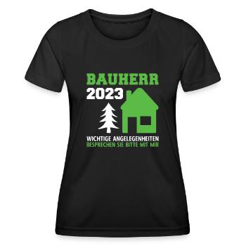 Angelegenheiten Besprechen An Mich Bauleiter 2023 - Frauen Funktions-T-Shirt - Schwarz - Vorne - AI Model Female 172 light (172cm)