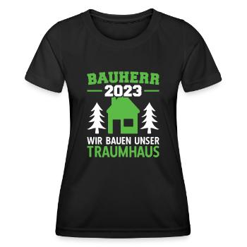 Wir Bauen Unser Traumhaus Bauleiter 2023 - Frauen Funktions-T-Shirt - Schwarz - Vorne - AI Model Female 172 light (172cm)