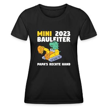 Bauherr 2023 Papa's Rechte Hand Bauleiter - Frauen Funktions-T-Shirt - Schwarz - Vorne - AI Model Female 172 light (172cm)