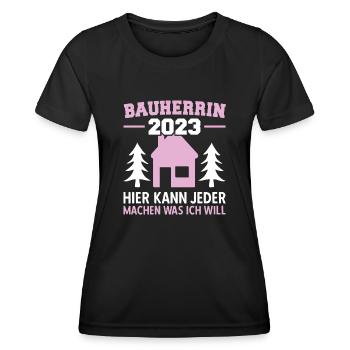 Jeder Kann Machen Was Ich Will Bauleiterin 2023 - Frauen Funktions-T-Shirt - Schwarz - Vorne - AI Model Female 172 light (172cm)