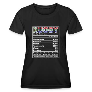 Nutrition South Africa Rugby - Women's Functional T-Shirt - black - Front - AI Model Female 172 light (172cm)