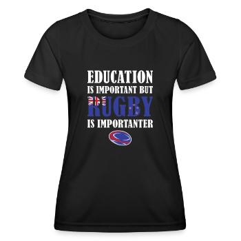 But Rugby Importanter New Zealand Rugby - Frauen Funktions-T-Shirt - Schwarz - Vorne - AI Model Female 172 light (172cm)
