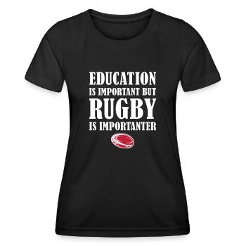 But Rugby Importanter England Rugby - Frauen Funktions-T-Shirt - Schwarz - Vorne - AI Model Female 172 light (172cm)