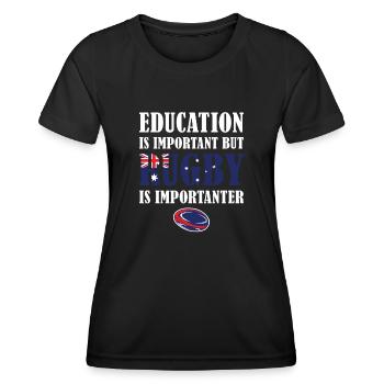 Mais le rugby est plus important Australie Rugby - T-shirt sport Femme - noir - Devant - AI Model Female 172 light (172cm)