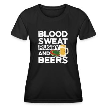 Blood Sweat Rugby et Bières Portugal Rugby - T-shirt sport Femme - noir - Devant - AI Model Female 172 light (172cm)
