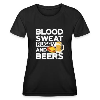 Blood Sweat Rugby et bières Allemagne Rugby - T-shirt sport Femme - noir - Devant - AI Model Female 172 light (172cm)