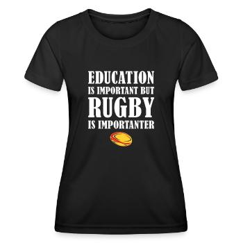 Mais le rugby est plus important Allemagne Rugby - T-shirt sport Femme - noir - Devant - AI Model Female 172 light (172cm)