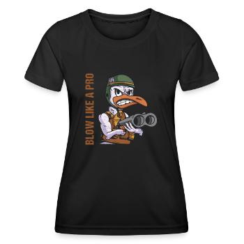 Geese Hunter Blow Like A Pro Goose Hunting - Women's Functional T-Shirt - black - Front - AI Model Female 172 light (172cm)