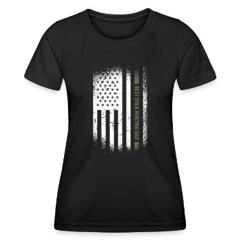 Chasseur de canards Meilleur chasseur de canard Papa Chasse au canard - T-shirt sport Femme - noir - Devant - AI Model Female 172 light (172cm)